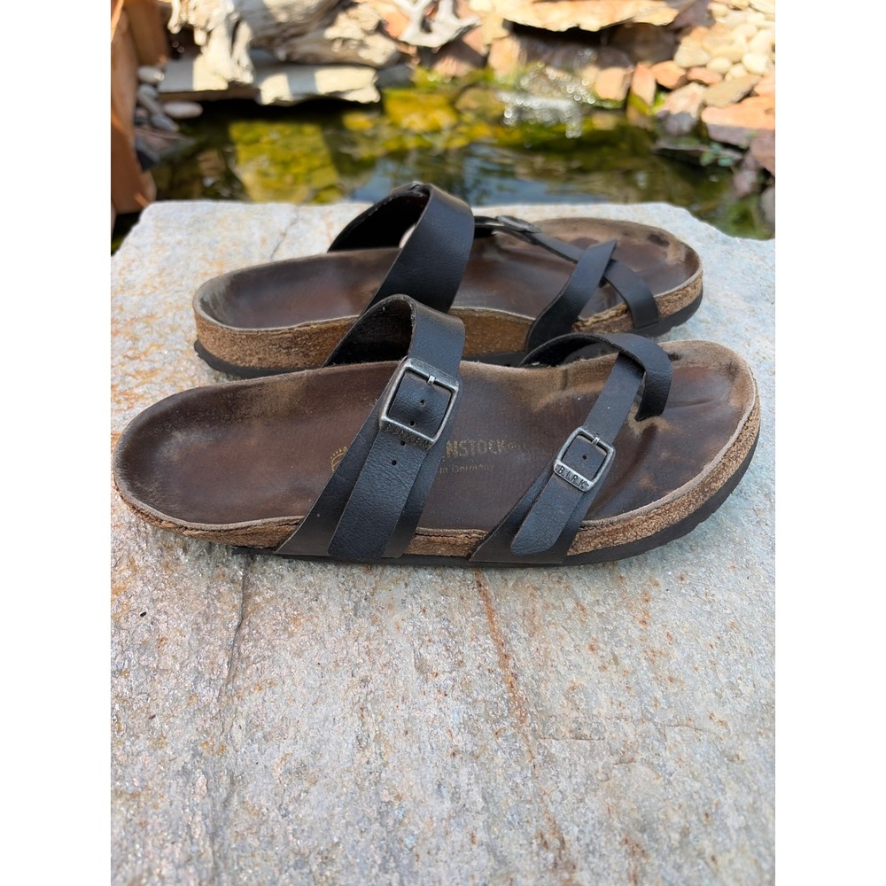 Birkenstock Mayari Black Birko-Flor Toe Loop Sandals Mens 8 L10 M8 EU 41